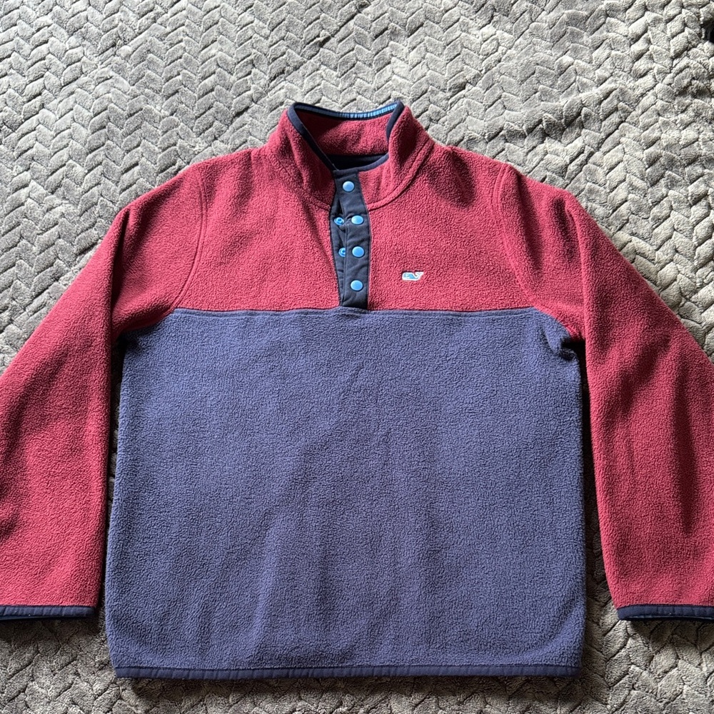 Vineyard Vines Boys Two-Tone Fleece Sweater Size Medium